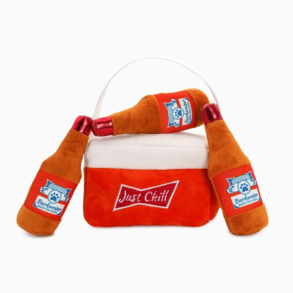 Beer Cooler Interactive Dog Toy