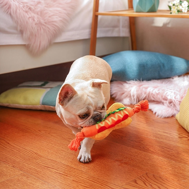 Hot Dog Plush Dog Toy