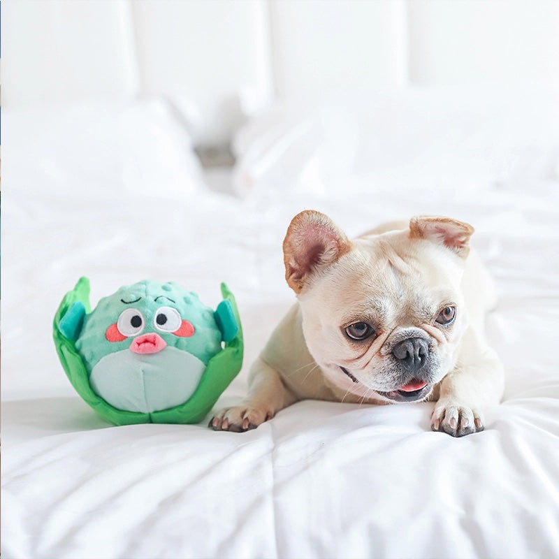 Puffer Fish Plush Dog Toy